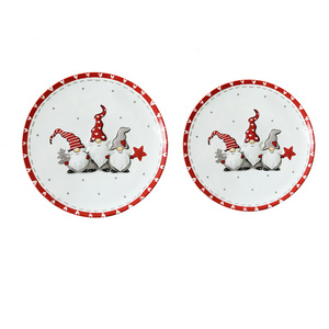 GZYSL, venta al por mayor, vajilla creativa nórdica moderna para el hogar, plato redondo de Navidad, plato de cerámica en relieve, plato <span class=keywords><strong>poco</strong></span> profundo de Santa - Product Image 3