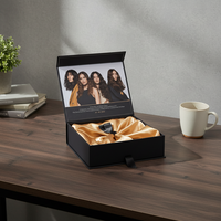 Boîte en carton rigide jetable avec logo personnalisé, revêtement UV, recyclable, magnétique, pour extensions de cheveux, faux cils, vernis à ongles, huile
