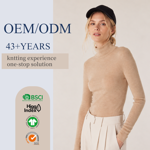 Pull en tricot sur mesure pour <span class=keywords><strong>femme</strong></span>, en laine <span class=keywords><strong>mérinos</strong></span> superfine, col roulé, idéal pour l'hiver - Product Image 2