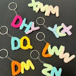 Customizable Hand-Crocheted Name Letter Keychain Wedding/Back School/Anniversary Pendant <strong>Art</strong> Deco Decorative <strong>Objects</strong> High - Product Image 5