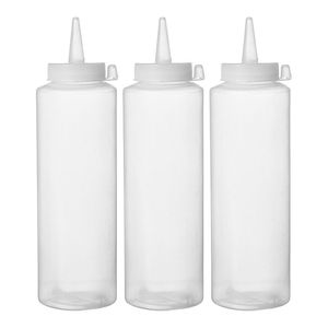 HENDI Ensemble de 3 distributeurs de boissons transparents de 0,35 L, bouteilles doseuses de 55x(H)205mm - Product Image 1
