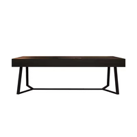 Bureau d'ordinateur et table de travail italienne minimaliste, design moderne de luxe léger, en acier fumé E1, pour salon et maison, bureau long