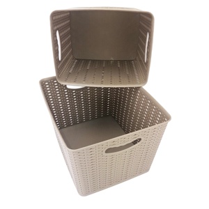 Giỏ Đựng Mây Bằng Nhựa Hình Chữ Nhật Có Nắp Đậy Giỏ Đựng Đồ Giặt Có Nắp Đậy - Product Image 4