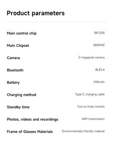 Gafas inteligentes <span class=keywords><strong>M88</strong></span> AI de Fashion 200W Cámara Reconocimiento de objetos Batería de 290mAh Asistente de voz para llamadas de traducción deportiva - Product Image 4