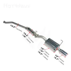 China factory Hotwave High performance catback 4"tip for Honda Civic 02-05 SI EP3 3D catback exhaust parts Muffler Exhaust Pipes
