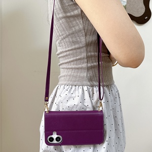 Étui portefeuille pliable en cuir PU avec motif floral et feuillage, longue lanière, pour iPhone 17 16 15 14 13 Pro Max - Product Image 4