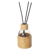 Nouvelle conception de flacon de parfum en verre vide rechargeable de 100 ml, diffuseur de parfum avec couvercle en bambou, bouchon en caoutchouc, sans BPA