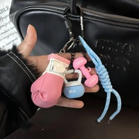 Accessoires de mode : Porte-clés en PVC en forme de gant de boxe, mini kettlebell, plaque de musculation, sac de sport, décoration de salle de sport