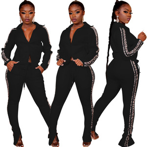 <span class=keywords><strong>Ropa</strong></span> <span class=keywords><strong>urbana</strong></span> de talla grande para mujer, conjunto de dos piezas con cremallera, traje deportivo informal - Product Image 4
