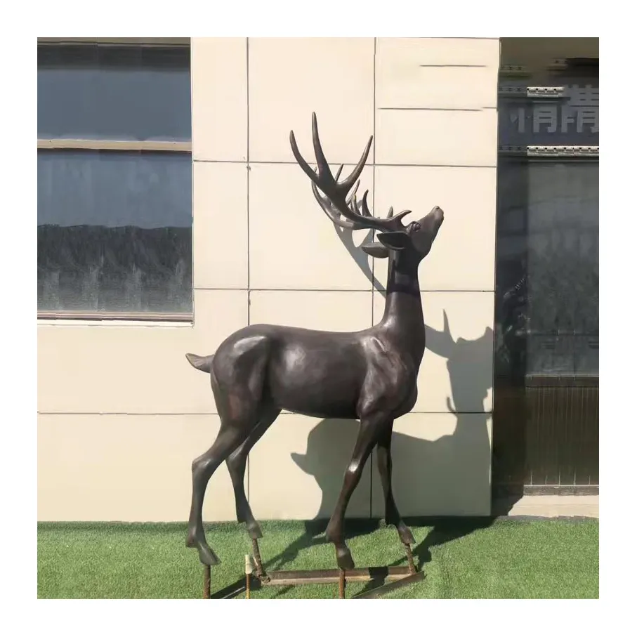 ラクダ動物屋外カスタマイズ耐久性犬ブロンズ鹿彫刻メーカー直販