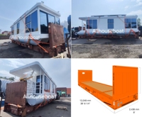 Maison flottante de luxe en aluminium, yacht moderne avec moteur hors-bord de 60 CV pour le tourisme, la pêche et les loisirs
