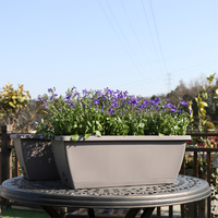 Jardinière rectangulaire grise en plastique durable pour extérieur, à suspendre, pour balustrade, balcon, jardin - Prix usine