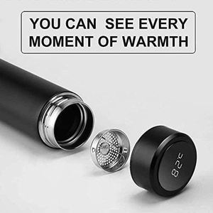 Bouteille d'eau intelligente avec écran LED, infuseur à thé, 500 ml, en acier inoxydable 304, thermos sous vide avec affichage de la température - Product Image 3