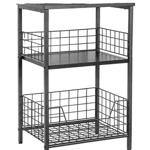 Estante de Almacenamiento Industrial de Metal con Cestas de Alambre, de Dos Niveles, Tipo Vertical, para Utensilios de Cocina, Diseño Duradero y No Plegable - Product Image 4