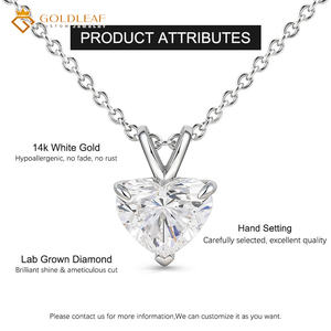 Collar Clásico Goldleaf Love con Corte de Corazón Personalizado, Diamantes de Laboratorio de 1.09 CT, Color D, Claridad VS1, Certificado IGI, Cadena de Oro de 14K - Product Image 5