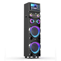 Système de karaoké tout-en-un CSN-1099 avec écran intégré et microphones sans fil, haut-parleur Bluetooth sur chariot