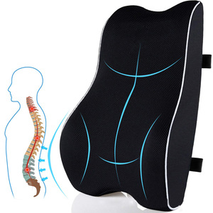 Cojín de Soporte Lumbar de Espuma Viscoelástica, 17.5 Pulgadas de Alto, 28 cm de Ancho, Almohada para Respaldo de Asiento de Coche u Oficina, Color Negro - Product Image 5