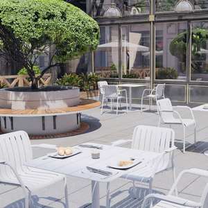 Ensemble de table et de chaises d'extérieur en métal de style nordique, meubles en <span class=keywords><strong>fer</strong></span> <span class=keywords><strong>forgé</strong></span> pour café, salon de thé, hôtel, cour - Product Image 5