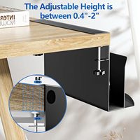 Support d'ordinateur portable à clipser sur le côté du bureau sans perçage avec support magnétique pour stylo et organisateur de casque adhésif