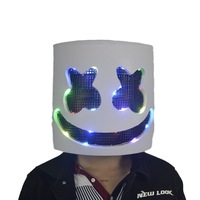 Casque lumineux promotionnel DJ LED clignotant, motif guimauve, pour festivals de musique et soirées