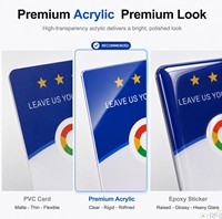 En stock : Carte NFC en acrylique pour entreprises françaises, compatible Google Review et réseaux sociaux