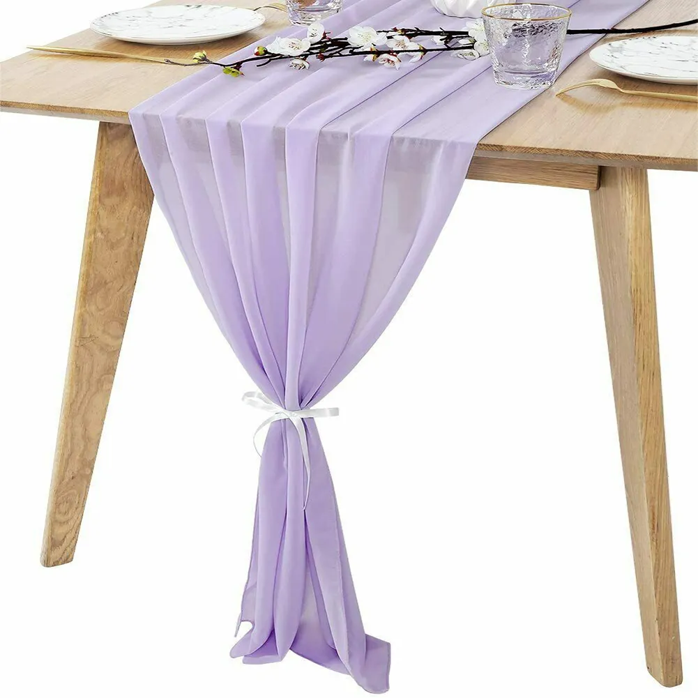 Wholesale chiffon table runner cheap outdoor colourful table runner wedding banquet decoration