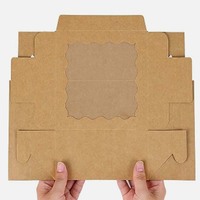 Boîte à gâteau de qualité alimentaire bon marché en gros fenêtre 7*7*3 pouces boîtes à gâteaux spéciales kraft pour usage alimentaire
