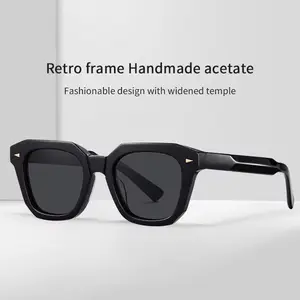 2024 New Arrival Sun Glasses Acetate Black Custom Engraved Sunglasses Gafas De Sol 2024 Male Polarized Sunglasses