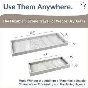 Zeepdispenser Lade Sleutel Aanrecht Ijdelheid Opslag Trays Hot Koop Shatterproof Rechthoek Siliconen Sieraden Doos Aangepaste Pakket - Product Image 6