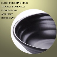Incassable Restaurant PHO nouilles bols de service 6 pièces ensemble 6.5 pouces japonais noir mélamine Ramen bol