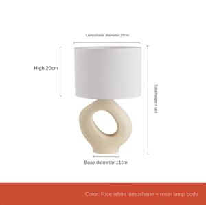 Lámpara de mesita de noche minimalista Simple nórdica, ahorro de energía creativo, tela de madera maciza, alimentación de CA con pantalla de cúpula de cuerpo de aluminio - Product Image 3