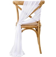 Décoration de dossier de chaise, rubans multicolores en fibre de polyester, décoration romantique pour chaise de mariage en plein air sur pelouse