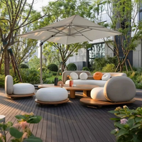 Canapé d'extérieur pour villa, jardin, hôtel, résistant aux intempéries, imperméable et anti-UV, table basse de patio, mobilier de loisirs