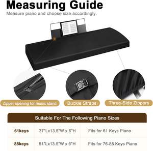 Funda Protectora de Polvo para Teclado de Piano de Alta Calidad, Funda Protectora de Polvo para Piano Digital Electrónico, Impermeable y a Prueba de Polvo - Product Image 4