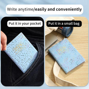 اسنس جيب إبداعي إنجليزي مخطط يومي جدول دفتر A7 مكتب مدرسة ليزر جلد منظم خيط عامل خياطة - Product Image 3