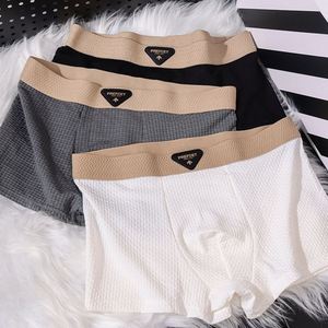 Caleçons boxeurs mi-taille en soie glacée pour hommes, sous-vêtements de sport en nylon, antibactériens, YUSEN, été, fins, respirants, en tissu tricoté, taille élastique - Product Image 3