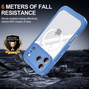 Nova Chegada À Prova de Choque Hard PC Mobile <span class=keywords><strong>Cover</strong></span> com Carregamento Magnético Sem Fio para <span class=keywords><strong>iPhone</strong></span> 17 com Protetor De Tela De Vidro Frontal Caso - Product Image 5