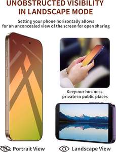 ฟิล์มกระจกนิรภัยป้องกันสายลับ 9H ป้องกันแสงสีฟ้า สำหรับ iPhone 12 13 14 15 16 Pro Max Plus - Product Image 2