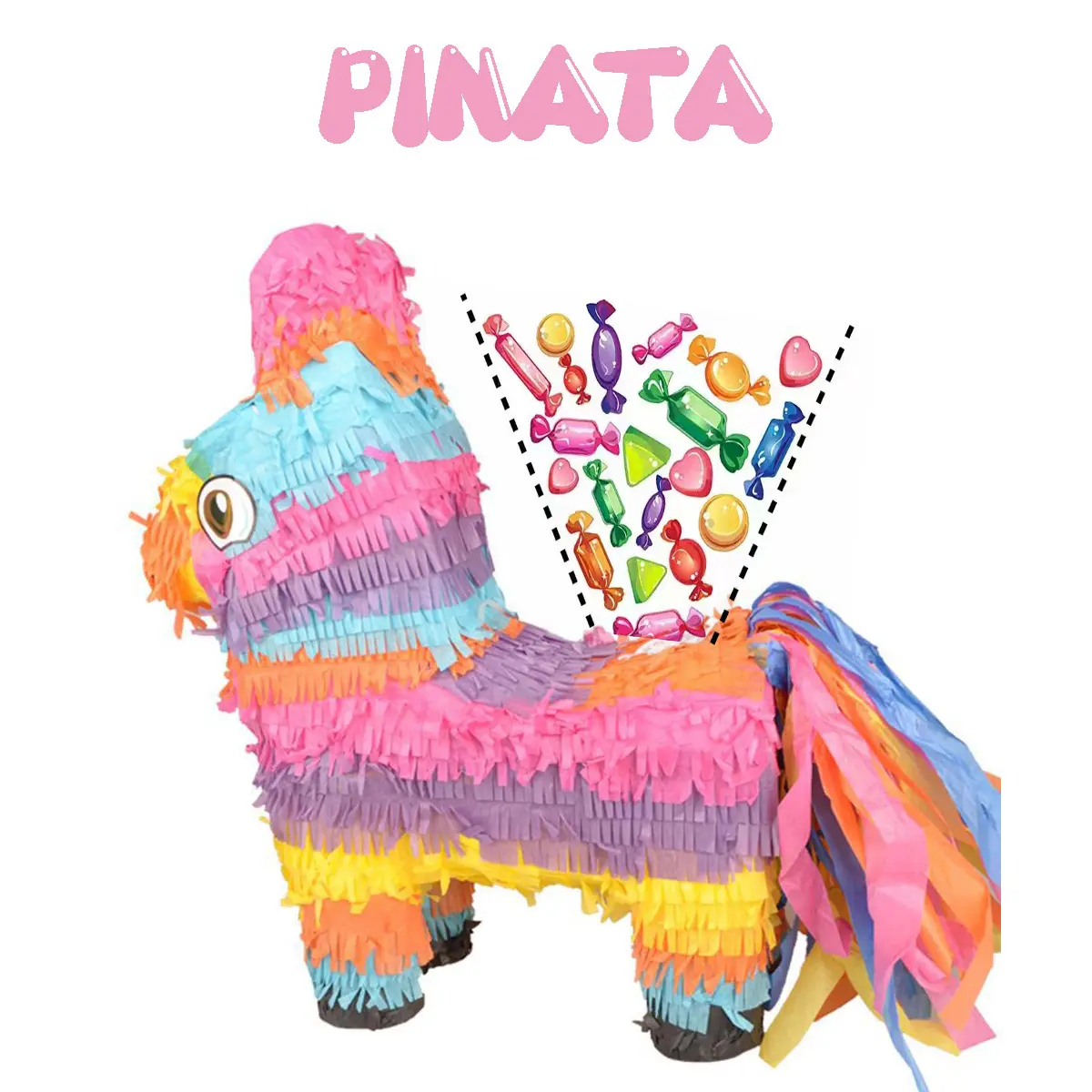 New Design Children's Birthday Pinata Filler Game Prop Good Luck Prayer Paper Pinatas Gathering Events Promotional Item