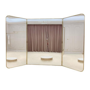 Miroir sur pied pliable moderne <span class=keywords><strong>en</strong></span> acier inoxydable pour boutique de mariage, vente <span class=keywords><strong>en</strong></span> gros personnalisée - Product Image 5