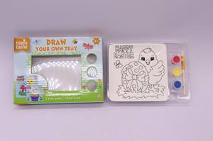 بيع بالجملة مخصص DIY عيد الفصح الأرنب السعيد السيراميك لوحة رسم لوحات مربعة ألعاب الكرتون الحيوانات لتزيين عيد الفصح - Product Image 4