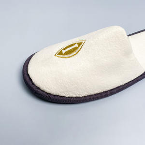 Toptan özelleştirilmiş otel tek kullanımlık spa terlikleri yıkanabilir waffle dokunmamış mercan kadife tek kullanımlık otel terliği - Product Image 2