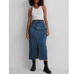 Wholesale Denim Office <strong>Skirt</strong> for Woman Long Summer Jeans Plus Size <strong>Split</strong> <strong>Skirts</strong> for Women Ladies - Product Image 3