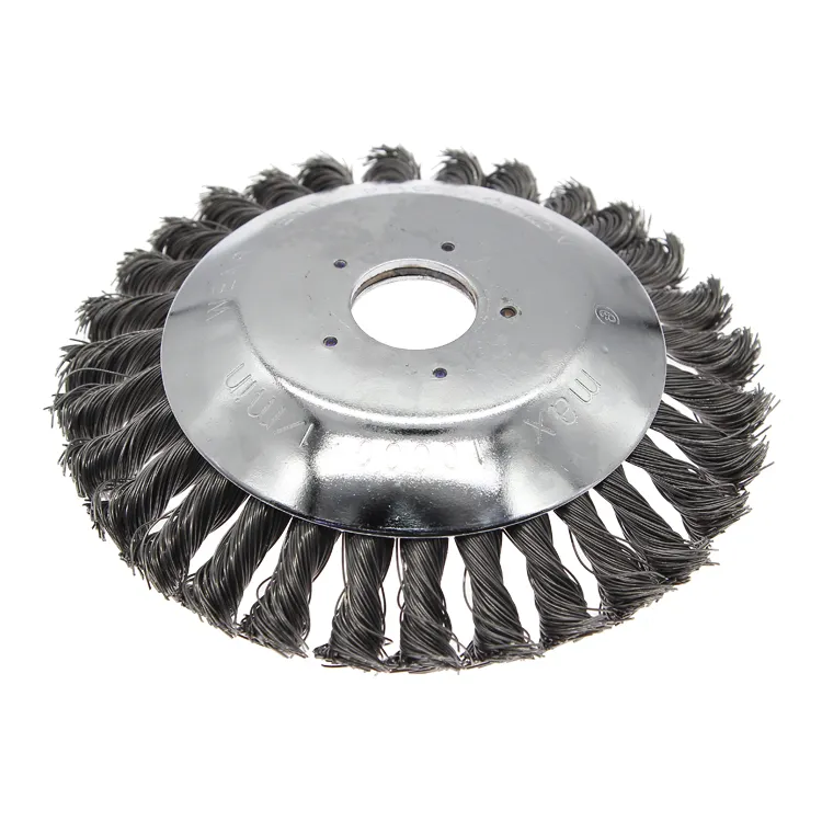 Lawn Mower Rotating Weed Brush Steel Wire Wheel 8'' Steel Wire Trimmer Head Spare Part Grass Brush Cutter With Wheels