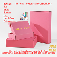 Boîtes d'expédition en carton ondulé rose multi-tailles Cartons d'expédition écologiques pour l'emballage et la livraison de produits en ligne