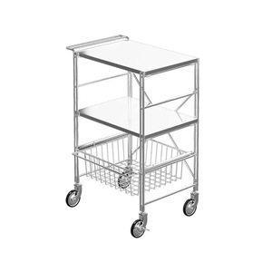 Carrito de Almacenamiento de Cocina de Acero Inoxidable de 3 Niveles, Carro Utilitario Rodante con Ruedas, Estante Desmontable para el Hogar, Estantes de Piso de Gran Capacidad - Product Image 1