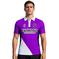 Kaos Polo Pria Custom 100% Polyester Kain Jacquard Premium Bernapas Cepat Kering Kerah Bulat Anti-Bakteri Nama Tim Semua