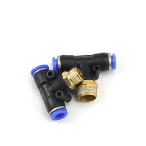 Pneumatic Air Connector Fitting PB/PD 4mm 6mm 8mm Thread 1/8" 1/4 3/8 1/2 Straight Hose Fittings Pipe Quick Connectors