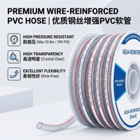 Selang Fleksibel PVC Transparan dengan Tulangan Kawat Baja Spiral untuk Aplikasi Hisap/Pelepasan Air, Minyak, Pertanian, dan Konstruksi