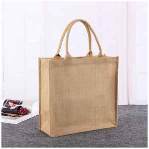 Ventas al por mayor Ecológico Personalizado Color Impreso Biodegradable Yute 100% Tela Shopper Tote Bag - Product Image 2